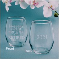 Ehemann-Ruhestands-Weinglas 2Er-Set, Lustiger Ehemann-Ruhestand, Vollzeitarbeit Für Ehefrau, Ehemann Im Ruhestand, Freizeit, Entspannung, Hallo Rente von FOURSEASONLASERGIFTS