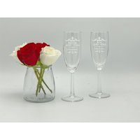 Elegante Hochzeit Toast Flöten 6Er-Set, Champagner Flöten, Maßgeschneiderte Eltern Der Braut Und Des Bräutigams von FOURSEASONLASERGIFTS