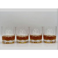 Golfer Set Mit 4 Whiskygläsern Aus Polycarbonat, Bruchsicheres Gesteinsglas, Golfprofi, Golfgeschenk, Monogramm, Golfschläger, Whiskyglas, 19.loch von FOURSEASONLASERGIFTS