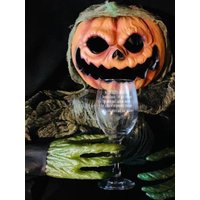 Halloween Weinglas, Hexenweinglas, Party Gruseliges Geätztes Unheimlich, Gothic, Gruselig, Lasergeätzt von FOURSEASONLASERGIFTS