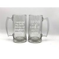 Lustiger Hochzeits-Vati-Bierkrug, Ich Überlebte Tochters Hochzeit von FOURSEASONLASERGIFTS