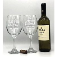 Lustiges Katzen & Hundeweinglas, Geschenk Für Tierliebhaber von FOURSEASONLASERGIFTS