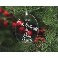 Laser Geätztes Glas Weihnachtsverzierung, Personalisiertes Feiertags-Andenken von FOURSEASONLASERGIFTS