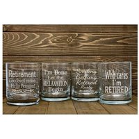 Ruhestand Unter Neuer Leitung Rock Glas Set 2, Whisky Für Rentner, Frau Und Mann, Lustige Sprüche Zum Ruhestand, Geschenk Chef, Coworker von FOURSEASONLASERGIFTS