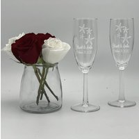 Sektgläser 4Er Set, Mr Und Mrs, Seestern Hochzeit, Personalisierte Flöten, Strand Thema, Jubiläum, Verlobung, Gelübde Erneuerung, Party Favor von FOURSEASONLASERGIFTS