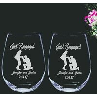 Verlobungsgeschenk-Set Mit 2 Gläsern, Verlobungsweinglas, Nur Verlobtes Toastglas, Braut, Bräutigam, Hochzeit, Duschgeschenk, Paargeschenke von FOURSEASONLASERGIFTS