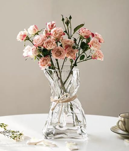FOWSEEK Kleine Glas-Blumenvase, unregelmäßige, klare Blumenvasen für Tischdekoration, Innenbereich, Schreibtisch, moderne Kunst, dekorativ für Zuhause, Büro, Hochzeit, Bücherregal, Einweihungsgeschenk FOWSEEK Kleine Glas-Blumenvase, unregelmäßige, klare Blumenvasen für Tischdekoration, Innenbereich, Schreibtisch, moderne Kunst, dekorativ für Zuhause, Büro, Hochzeit, Bücherregal, Einweihungsgeschenk von FOWSEEK