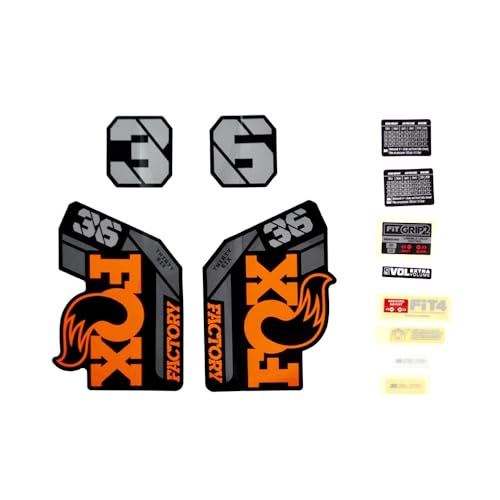 FOX Factory Decal Kit: 2021, 36, F-S, Orange Logo, Shiny Black Fork - 821973394855 von FOX Factory