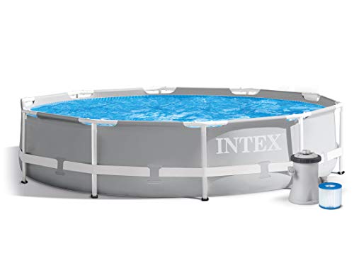 7in1 Set Gartenpool Prism 305 x 76 cm Metal Frame Pool mit Filterpumpe 1250 L/Stunde INTEX 26700 von FOXCUP