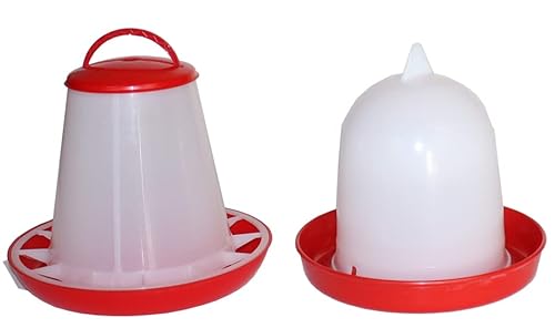 Hemel 2 teiliges Set - Futterautomat (1 KG) und Tränke (1 L) für Küken/Wachteln von VOPLLS