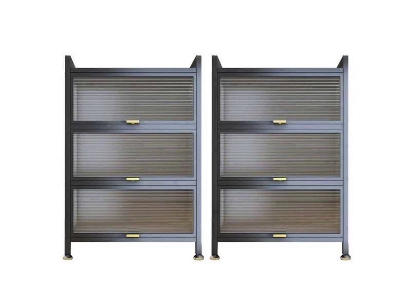 FOXSPORT Mehrzweckschrank Buffet Küchenschrank (Zweierset) (2er-Set, Komplett-Set, Traglast von 20 kg pro Ebene) von FOXSPORT