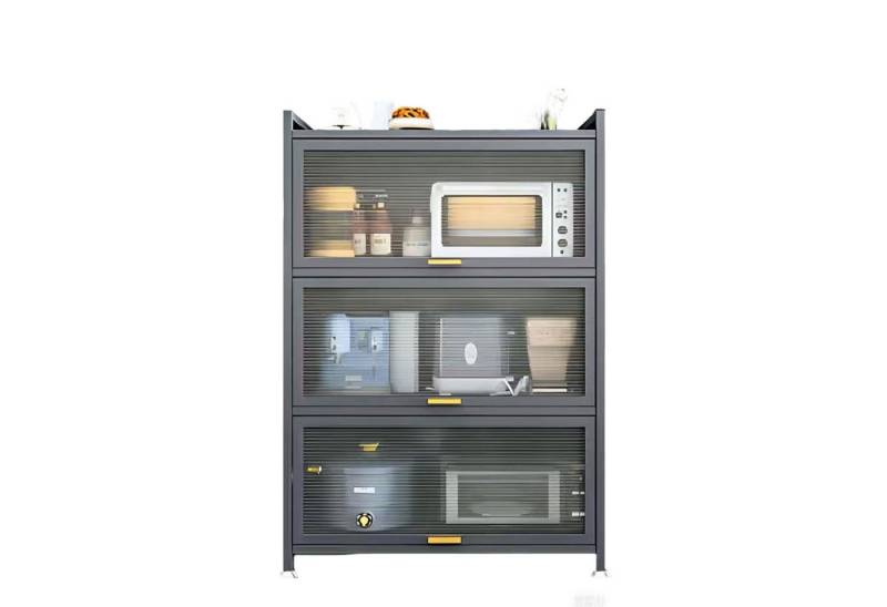 FOXSPORT Mehrzweckschrank Küchenschrank Vorratschrank (mit 4/5 Ablagen, Traglast von 20 kg pro Ebene) mit transparenten Türen, staub- und fettbeständig, Breiterer Zähler von FOXSPORT