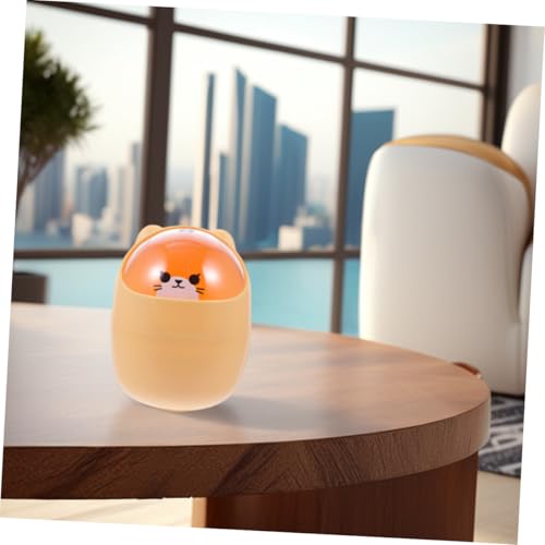 FOYTOKI 2 Stück Kleiner Tischmülleimer mit Schwingdeckel Cartoon Design Multifunktionaler Mini Abfalleimer für Büro Zuhause Auto Praktischer Kleiner Papierkorb von FOYTOKI