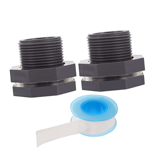 FOYTOKI 2 Stück PVC Fitting für Regenwassertanks und Wassertanks Hochwertige Verbindungselemente für Garten und Haushalt Dichtband von FOYTOKI