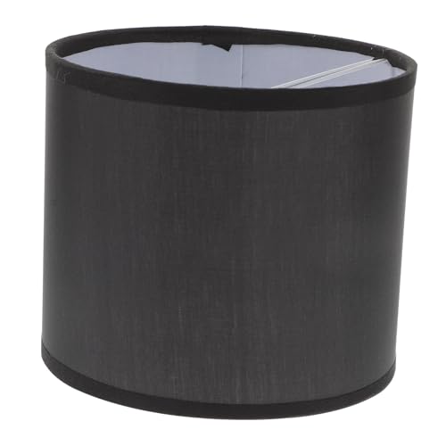 FOYTOKI 2 Stück Runder Schwarzer Lampenschirm aus Leinenstoff Zylindrischer Ersatzschirm für Tischlampen Dekorativer Lampenschirm für Schlafzimmer Wohnzimmer Installieren von FOYTOKI