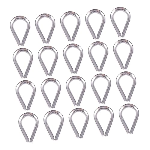 FOYTOKI 20 Stück Kabelklemmen Herzförmige Drahtseil Kauschen Robuste Thimble für Industrielle und Anwendungen Korrosionsbeständig und Langlebig Silber von FOYTOKI