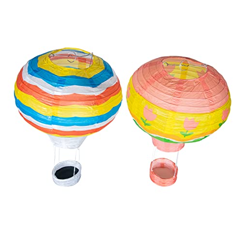 FOYTOKI 2Stücke Papierlaternen Hot Air Balloon Dekoration Kinderfreundliche Hängelaternen für Geburtstagsfeiern und Besondere Anlässe mit Bunten Streifen FOYTOKI 2Stücke Papierlaternen Hot Air Balloon Dekoration Kinderfreundliche Hängelaternen für Geburtstagsfeiern und Besondere Anlässe mit Bunten Streifen von FOYTOKI