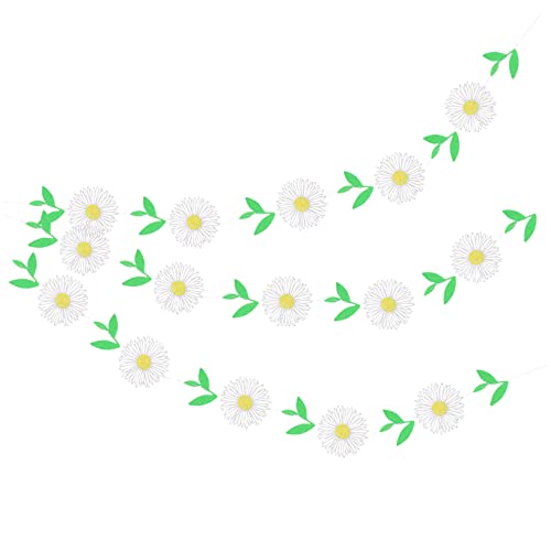 FOYTOKI 3stücke Blumen-Banner Partyzubehör Dekoration Daisy Girlande Frühling Fensterdeko Geburtstagsdeko Blumen Banner Hängebanner von FOYTOKI