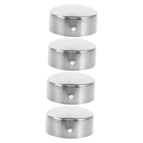 FOYTOKI 4 Stück Edelstahl Handlauf Endkappen Teiliges mit Verstärktem Design Einfache Montage Vielseitig für Treppengeländer Geländer Innen Außen Langlebige Metall Abschlusskappen für von FOYTOKI