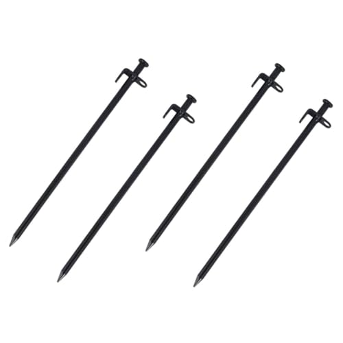 FOYTOKI 4 Stück Teiliges Stahl Erdnägel Camping Zeltheringe Rostfrei Robust Outdoor Bodenanker für Zelte Vordächer Markisen mit Rundem Kopf Platzsparend und Stabil von FOYTOKI