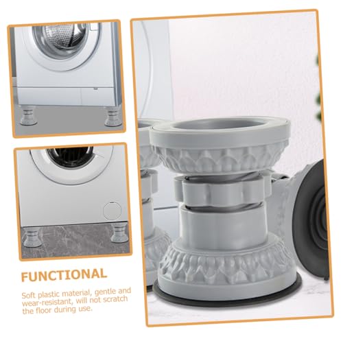 FOYTOKI 4 Stück Teiliges Waschmaschinen fußpolster Höhenverstellbare rutschfeste und Stoßdämpfende Gummifüße Passend für Waschmaschine und Trockner Platzsparend und Einfach zu Reinigen von FOYTOKI
