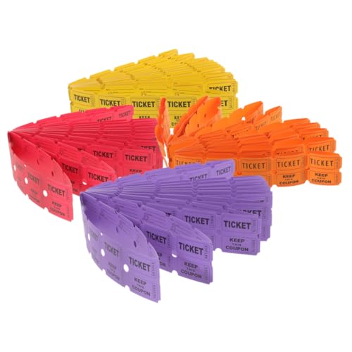 FOYTOKI 400 Stück Bunte Raffle Tickets Lose in Gelb Orange Rot Event Ticket Labels für Gewinnspiele Partys Festivals und Firmenveranstaltungen von FOYTOKI