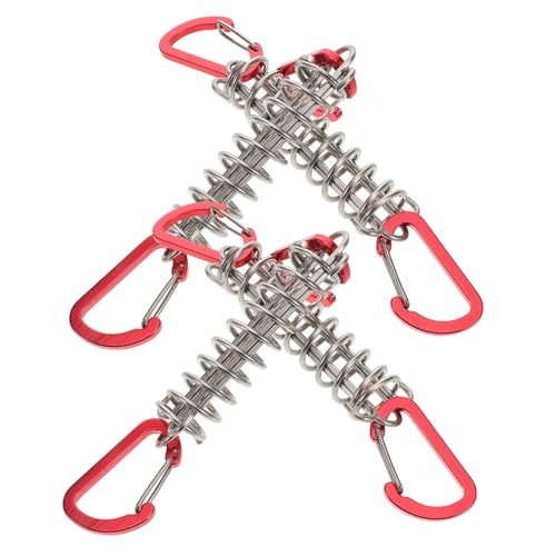 FOYTOKI 4 Stücke Tragbarer Seilspanner Camping Seilschnalle mit Haken Stoßdämpfende Federschnalle für Zelte und Markisen von FOYTOKI