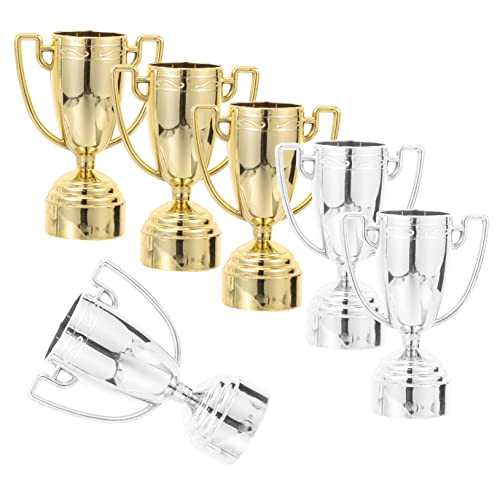 FOYTOKI 6 Stück Teiliges Pokal Abs Leicht Kleine Trophäen Spielpreis für Kindergeburtstag Schulwettbewerb Party Auszeichnung Gold Silber FOYTOKI 6 Stück Teiliges Pokal Abs Leicht Kleine Trophäen Spielpreis für Kindergeburtstag Schulwettbewerb Party Auszeichnung Gold Silber von FOYTOKI