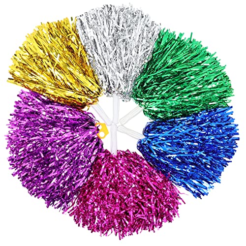 FOYTOKI 6Stücke Cheerleading Pom Poms mit Tanzpompons für Sportwettbewerbe und Feiern Wiederverwendbare Cheerleader Requisiten für Teams und Fans FOYTOKI 6Stücke Cheerleading Pom Poms mit Tanzpompons für Sportwettbewerbe und Feiern Wiederverwendbare Cheerleader Requisiten für Teams und Fans von FOYTOKI