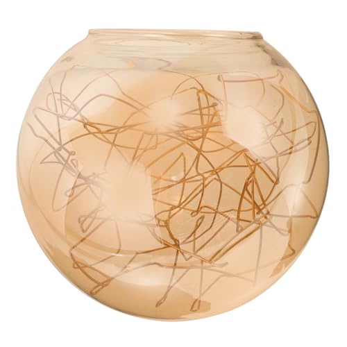 FOYTOKI Glas Lampenschirm Ersatz Globe Lampenschirm Sphärisch mit Großem Mund und Goldener Drahtverzierung für Wohnzimmer Schlafzimmer Esszimmer Deckenleuchten Wandleuchten von FOYTOKI