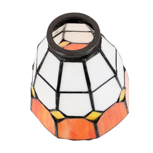 FOYTOKI Glas Lampenschirm Mittelmeer Orange weiß Dekorativer Lampenschirm aus Hochwertigem Glas für Fassungen Decken Wandlampen Einfach zu Montierendes Ersatzteil Robust und Langlebig von FOYTOKI