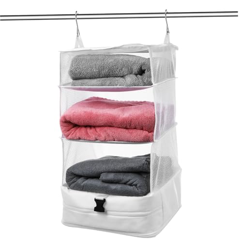 FOYTOKI Hängender Verpackungsorganisator Ultraleichter Koffer Organizer aus Strapazierfähigem Oxford für Reisen und Kleiderschrankorganisation mit Mehreren Fächern von FOYTOKI