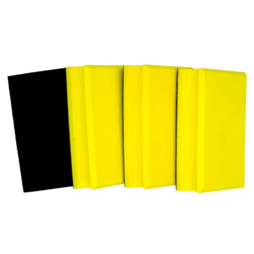 FOYTOKI Handschleifblock PU Schleifscheibe Polierpad Abrasiv mit Haken und Schlaufe für Manuelles Schleifen Holz Auto Polieren Ergonomisch Langlebig Gelb von FOYTOKI