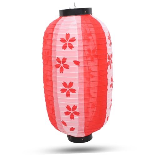 FOYTOKI Japanische Laterne aus wasserdichtem Seidenstoff Runde Blumen Deko Wetterfeste Outdoor und Indoor Hängelampe für Restaurant Garten Party und Zimmer von FOYTOKI