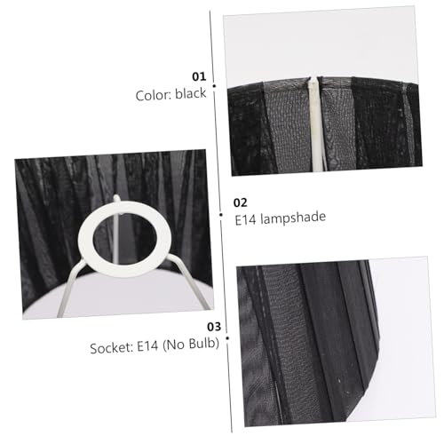 FOYTOKI Kleiner Lampenschirm Schwarz Moderner Tischlampenschirm mit Stabilem Eisenhalter Geeignet für Schlafzimmer Hotel und Wohnzimmer Langlebiger Lampenschirm für Innenbeleuchtung von FOYTOKI