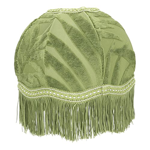 FOYTOKI Kleiner Stofflampenschirm Leuchtdicht Tischlampe Halbkreisförmiger Lampenbezug mit Fransen für Schlafzimmer und Wohnbereich Langlebig und Elegant von FOYTOKI