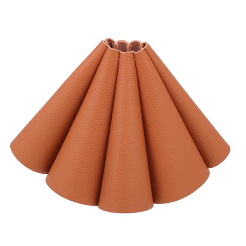 FOYTOKI Leather Lampshade Abdeckung aus Kunstleder Sechseckiger Lampenschirm für Innen Staubschutz Einfache Montage Elegantes Design für Nachttisch und Stehlampen Braun von FOYTOKI