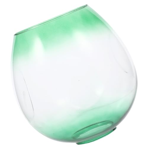 FOYTOKI Ovaler Glas Lampenschirm mit Gewölbten Punkten Geblasenes Lichtschatten ersatzglas für Pendelleuchten Tischlampen und Stehlampen Stilvoller Lampenschirm in Farbverlauf Grün ohne von FOYTOKI