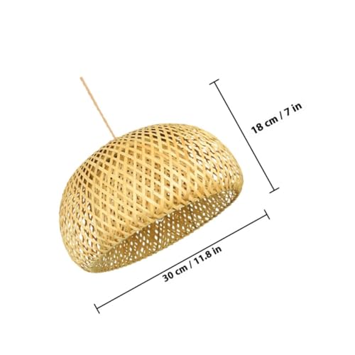 FOYTOKI Rustikaler Lampenschirm aus natürlichem Rattan Handgefertigt Kleine Pendelleuchte Abdeckung Natürlicher Lampenschirm für Schlafzimmer Wohnzimmer und Wandleuchten Einfache Montage von FOYTOKI