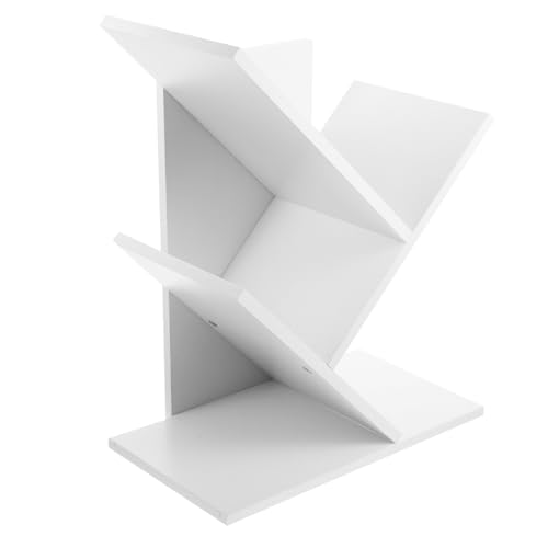 FOYTOKI Schreibtisch Bücherregal Baumform Lagig Robustes Desktop Regal für Bücher Zeitschriften Büro Dekoration und Aufbewahrung Stabiler Organizer für Studenten und Homeoffice in von FOYTOKI