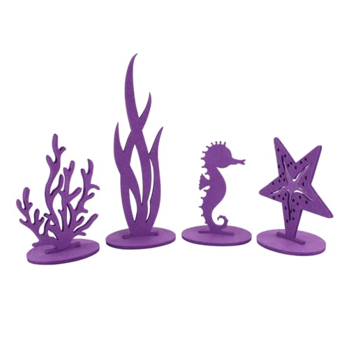 FOYTOKI Sommerliche Meerespflanzen Deko aus Filz Modische Korallenfigur Stilvolle Tisch und Bürodekoration Geeignet für Zuhause Party und Strandthemen Inklusive Violettes Seegras und von FOYTOKI