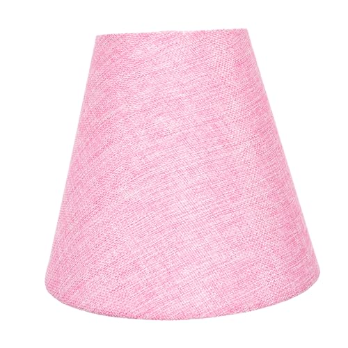 FOYTOKI Tischlampen Lampenschirm aus Baumwollstoff Fassung Stabiler Lampenschirm für Nachttisch Schreibtisch Schlafzimmer Eleganter Ersatzschirm in Rosa von FOYTOKI