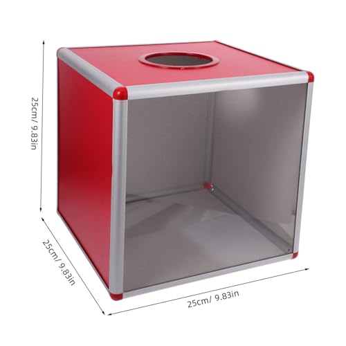 FOYTOKI Transparente Rote Losbox für Tisch mit Schlitz Multifunktional als Spenden Wahl und Aufbewahrungsbox für Partys und Veranstaltungen Einfache Handhabung von FOYTOKI