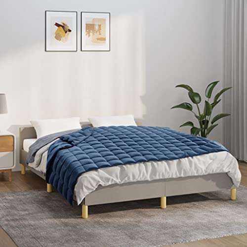 FOZICV Beschwerte Decke Blau Gewichtsdecke 11 kg Schlafdecke Atmungsaktive Weighted Blankett for Deep Sleep Relaxing Blanket Heavy Blanket Entspannungsdecke Stoff 150x200 cm von FOZICV