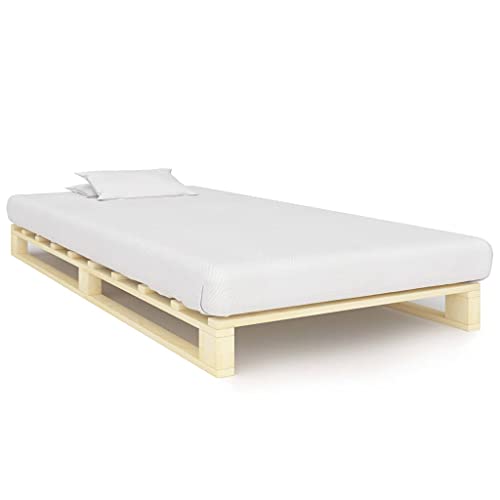 FOZICV Bettgestell aus Holz Gästebett Multifunktional Tagesbett Stauraumbett Möbel für Schlafzimmer Eleganten und Klassischen Look Natur 200x100x14 cm von FOZICV