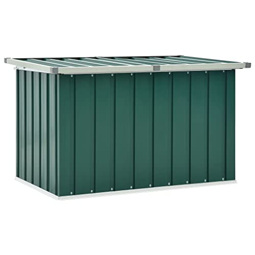FOZICV Garten-Aufbewahrungsbox Grün 109x67x65 cm Verzinkter Stahl y Kunststoff Balcony Furniture Allzwecktruhe Outdoor Garden Storage Box Auflagenbox Stahl Kissenbox Stahl Stauraumbox von FOZICV