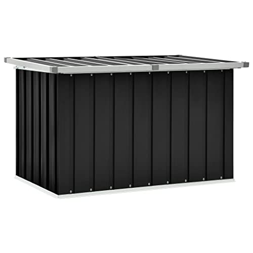 FOZICV Gartenbox Anthrazit 109x67x65 cm Verzinkter Stahl Kunststoff Aufbewahrungsbox Outdoor von FOZICV