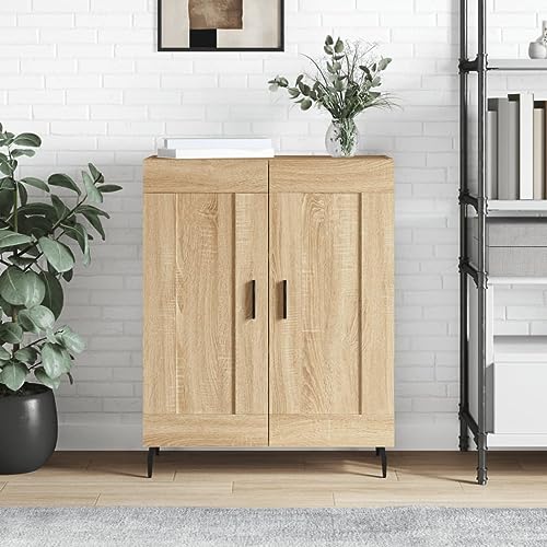 FOZICV Highboard Beistellschrank Mehrzweckschrank Lagerschrank Innenmöbel für Schlafzimmer Wohnzimmer oder Badezimmer Praktisches Design Sonoma-Eiche 69,5x34x90 cm von FOZICV