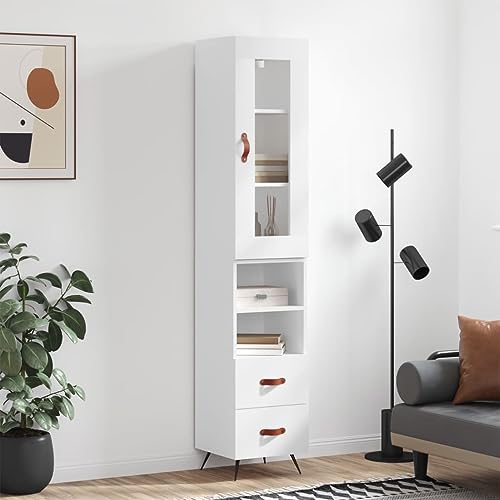 FOZICV Highboard Küchenschrank Multifunktional Beistellschrank Heimdekoration Aufbewahrungsschrank Innenmöbel Einfaches und Praktisches Design Weiß 34,5x34x180 cm FOZICV Highboard Küchenschrank Multifunktional Beistellschrank Heimdekoration Aufbewahrungsschrank Innenmöbel Einfaches und Praktisches Design Weiß 34,5x34x180 cm von FOZICV