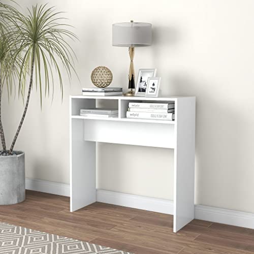 FOZICV Konsolentisch fürs Wohnzimmer 78x30x80 cm Flurtisch mit Offenen Ablagefächern Sideboard Eingangstisch Beistelltisch Telefontisch Couchtisch Holzwerkstoff Schlafzimmer Weiß von FOZICV